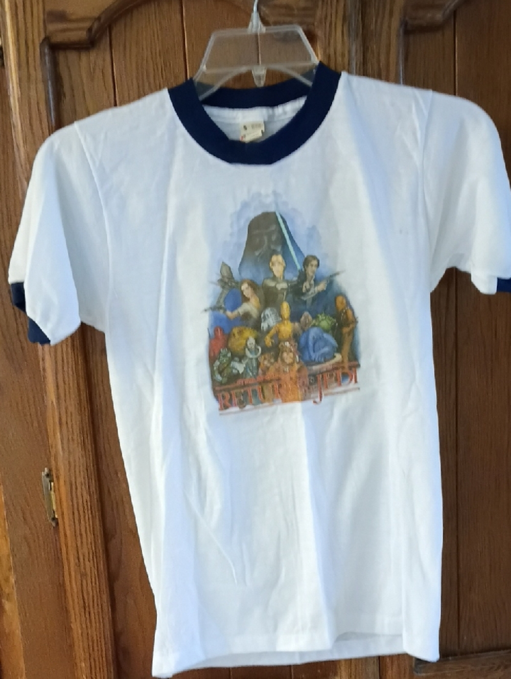 Screen Stars White & Navy Star Wars Return of the Jedi Kids T-Shirt, Vintage